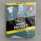 Vtg 90s Fruit of the Loom Pocket T Shirt Green Men’s Size Medium 1998