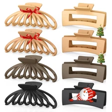 OPAUL Large Matte Square Nonslip Hair Claw Clips, 4.75" Strong Hold Big Neutral