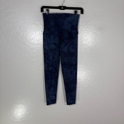 Spanx Leggings Womens S Blue Geometric Booty Boost High Rise Ankle Shaping