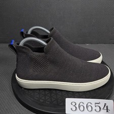 Rothy's Shoes Womens Size 6.5 Black Knit Slip-On Mid Top Sneakers Comfort