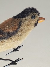 Hopping Pecking Antique German Schuco Wind Up Bird with key Works 