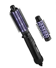 Conair Hot Air Brush 1 1/4"  1" Dual Voltage 2 Heat Black/Purple Swivel Cord