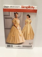 Simplicity 2881 The Museum Curator By Kay Southern Ball Gown Sz 16-24 Uncut