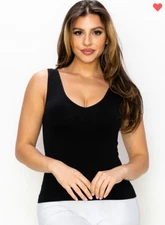 Boutique Cami: Yelete Seamless Stretchy Reversible V-Neck/Scoop Neckline NWT