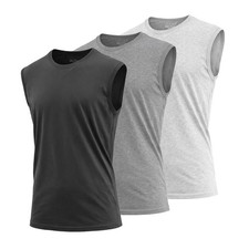 Camiseta sin mangas musculosa para hombre colores de malla fresca entrenamiento fitness salón correr paquete de 3
