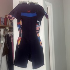 Roxy Synchro 2:2 Wetsuit Women s Backzip Navy Shortsleeved Size 8