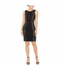 Calvin Klein Womens Studded Sheath Dress, Black, 8