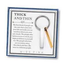 Thick And Thin Keychain for Best Friend, Women  Men, Sliver and Gold