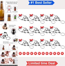 Swing Top Glass Bottle Caps 12 Pack Flip Top Airtight Lids Silicone Gaskets