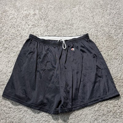 Vintage Champion Shorts 3XL Black Mesh Gym Basketball 80s 90s