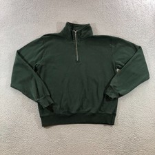 Brandy Melville Women's OS Green 1/4 Zip Pullover Fleece Sweatshirt