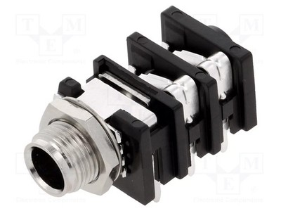 Buchse 90°-Winkel Wege: 3 weiblich Steckverbinder: Jack 6,3mm