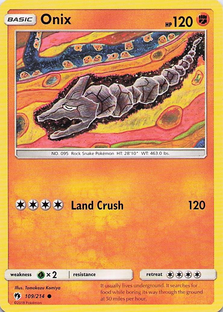 Onix - (Artist Tomokazu Komiya) Pokemon Common 2018 Lost Thunder 109/214 NM