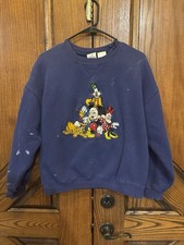 Vtg 90s Mickey And Characters Embroidered Disney Store Sweatshirt Size SM,Issues
