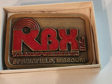 NEW Vintage 1980s RBX Transportation Inc Belt Buckle Metal Springfield Missouri