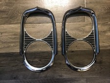 1964 Pontiac Catalina Bonneville Headlight Bezels Oem - Pair