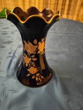 Prunkvase, Wunsiedel Bavaria Porzellan, echt Kobalt 24 Karat Gold, Nr 15