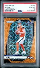 2024 PANINI PRIZM LAZER PRIZM #309 BO NIX ROOKIE RC PSA 10