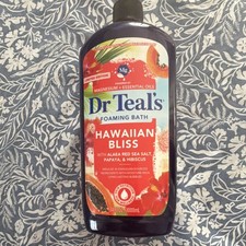 Dr. Teal's Hawaiian Bliss Bubble Bath Papaya Hibiscus Cruelty-Free 34 fl oz