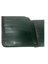Rare Coach Vintage BottleGreen Bifold Wallet Logo Snap Closure Organizer