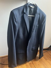 ZARA MAN Navy Solid Blazer EUR 48 USA 38U MEX 48 Regular Men's