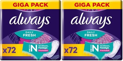 Always Dailies Fresh Slipeinlagen Damen Normal (72 72 stück (2er Pack) 