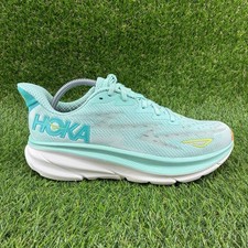 Hoka One One Clifton 9 Shoes Womens Size 10 Seafoam Aqua Breeze Running Sneakers