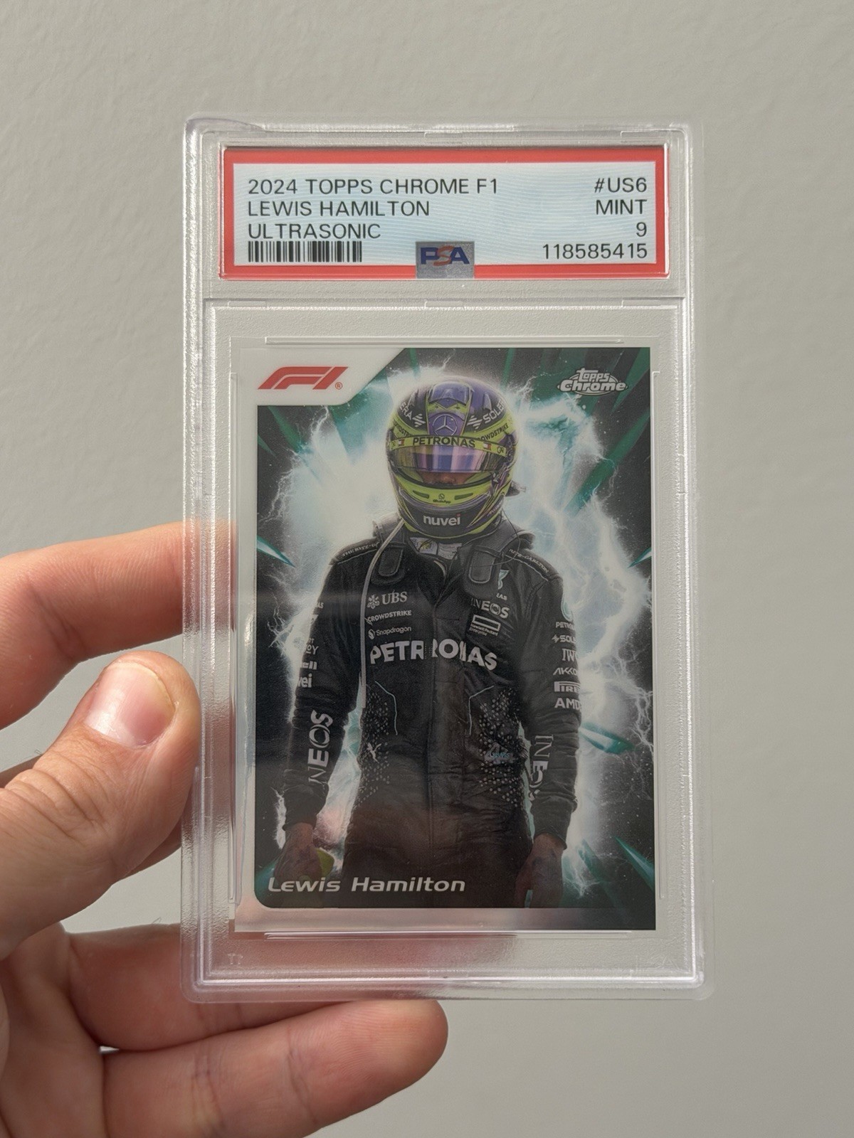 2024 Topps Chrome Formula 1 F1 Ultrasonic Lewis Hamilton #US-6 PSA 9