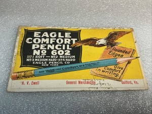 Beautiful Vintage Ink Blotter H. V. Ewell Guilford, Va