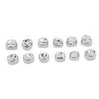 12Pcs Dental Molar Metal Crowns Stainless Steel Restore Chewing Function Den