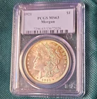 PCGS MS63 1921 Morgan Silver Dollar $1 Philadelphia Business Strike KM#110