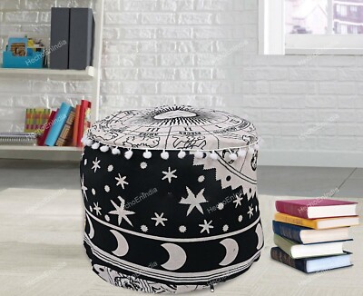 22 in Bohemian Decorative Mandala Pouf Cover Ottoman Pouffe Foot Stool Art