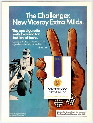 cadence cigarettes 1974 VICEROY CIGARETTES CHALLENGER Vintage 8