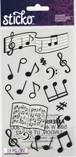Sticko Classic stickers SILHOUETTE MUSICAL NOTES theme 70524 FAST FREE ship!