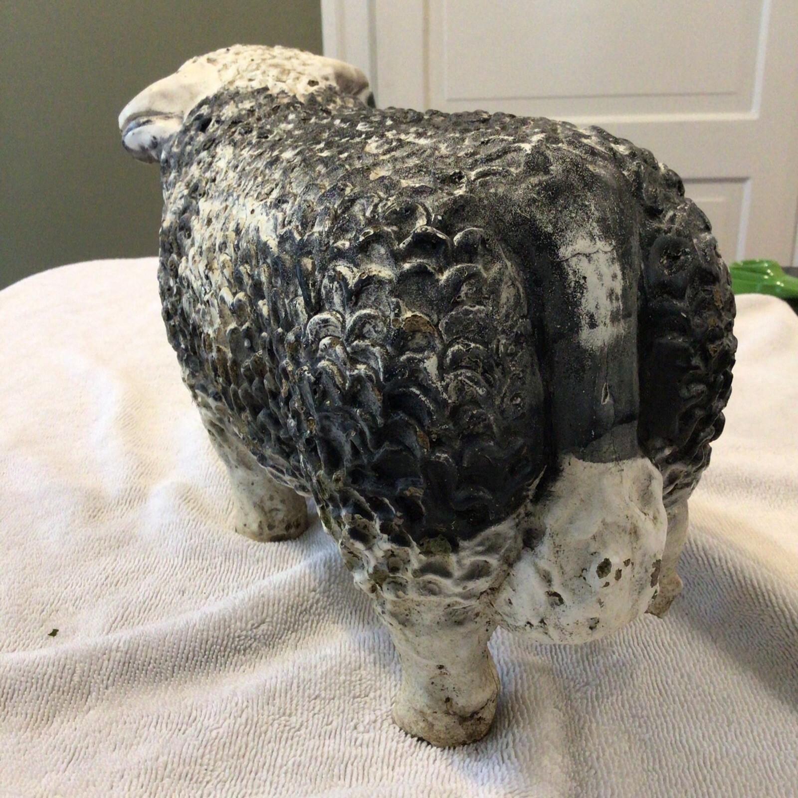 Vintage Hereford Nebraska Art Statuary ? Cement Bull Cow Black eBay