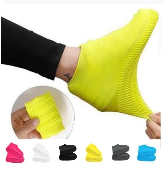 Capa de sapato de silicone externa antiderrapante impermeável capa de sapato botas de chuva grossas M G - Imagem 3 de 4