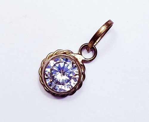 White Zircon Sterling Silver Pendant 7.80 Ct Round Shape Loose Gemstone - Picture 2 of 8