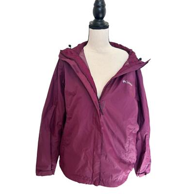 Columbia Women Arcadia Waterproof Rain Jacket Plum Size XL