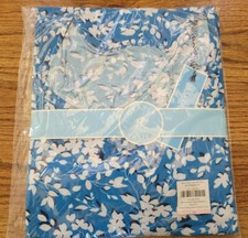 Draper James Ruffle Nightie in Blue Shadow Floral L/XL DRP-FA-006