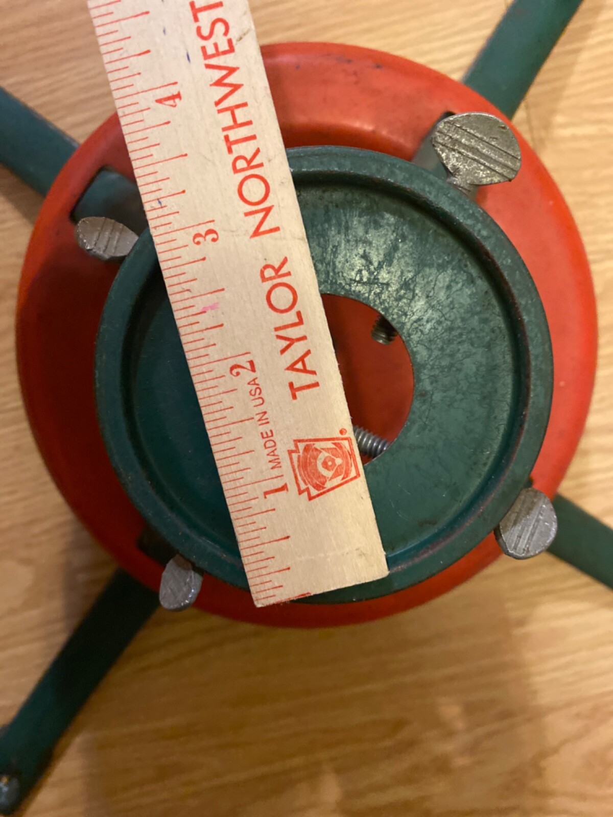 Vintage Green and Red Metal Small Christmas Tree Stand eBay