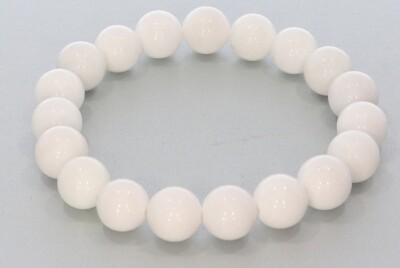  Mashan Jade weiß 10mm Kugel Schmuck Edelstein Armband 10S234 - individuelle Grö