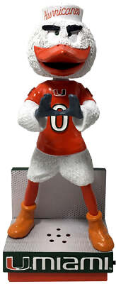 Sebastian The Ibis Miami Hurricanes Orange Jersey Bobblehead NCAA College