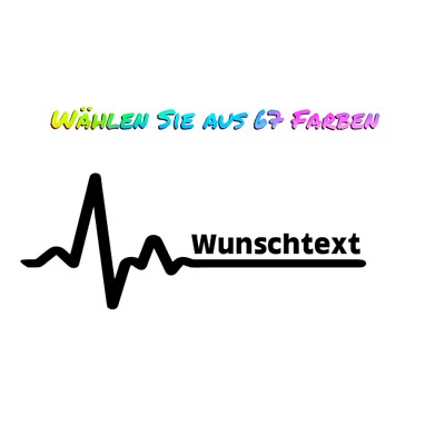 1x Aufkleber Herzschlag Puls Herz wunschtext Heartbeat tuning Auto sticker 20cm