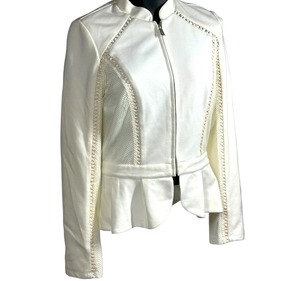 Chaqueta para mujer ALICE by Temperley 8 nueva con etiquetas chaqueta arpa marfil cremallera completa venta al por menor $440 Foto 2 de 4