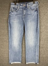 NYDJ Capri Jeans Womens 4 Blue Straight Cuffed Stretch Lift Tuck