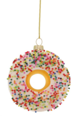 Cody Foster - Donut with Sprinkles Ornament White Frosting - GO-9157(Vanilla)