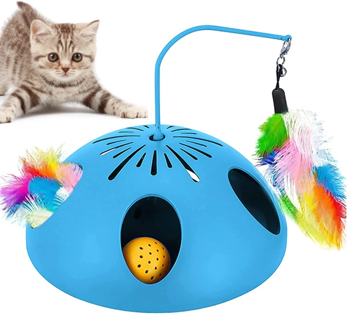 Cat Toys 2 Speed Modes 3 In 1 Automatic Interative Cat Toys for
