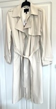 Nwt Banana Republic Size Petite Medium Ivory Unstructured Open Trench Coat $229