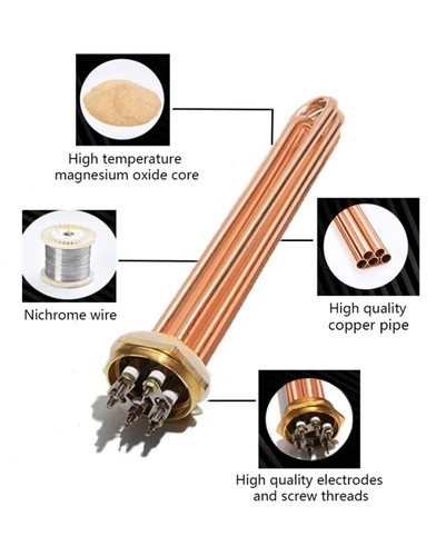 Immersion Copper Water Boiling Heater 3KW 6KW 9KW 12KW Heat Resistance Element - Picture 6 of 14