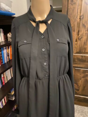 Vestido negro manga larga MUST HAVE talla pequeña para mujer *** - Imagen 2 de 5